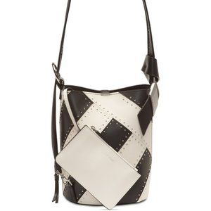 Calvin Klein Karsyn Leather Studded Convertible Hobo Bag